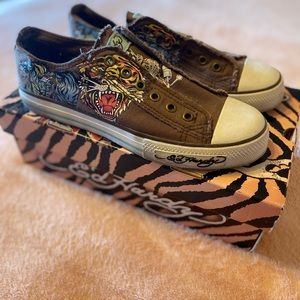 Ed Hardy Y2K shoes Women’s Size 8 Tiger Design